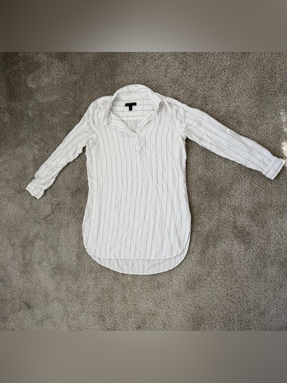 Banana Republic Pinstripe Popover Tunic Shirt Dress Medium